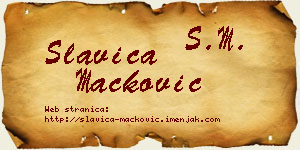 Slavica Mačković vizit kartica